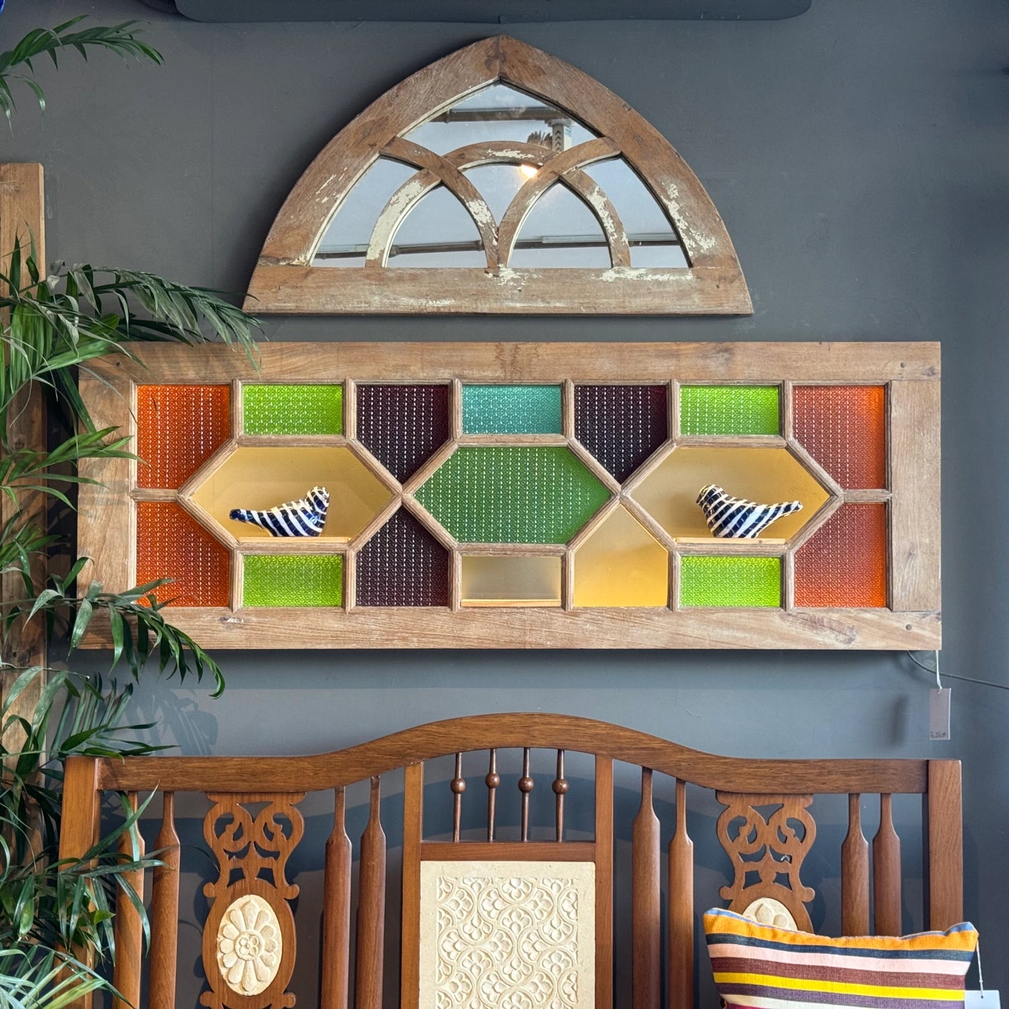 Antique Glass Window Shelf