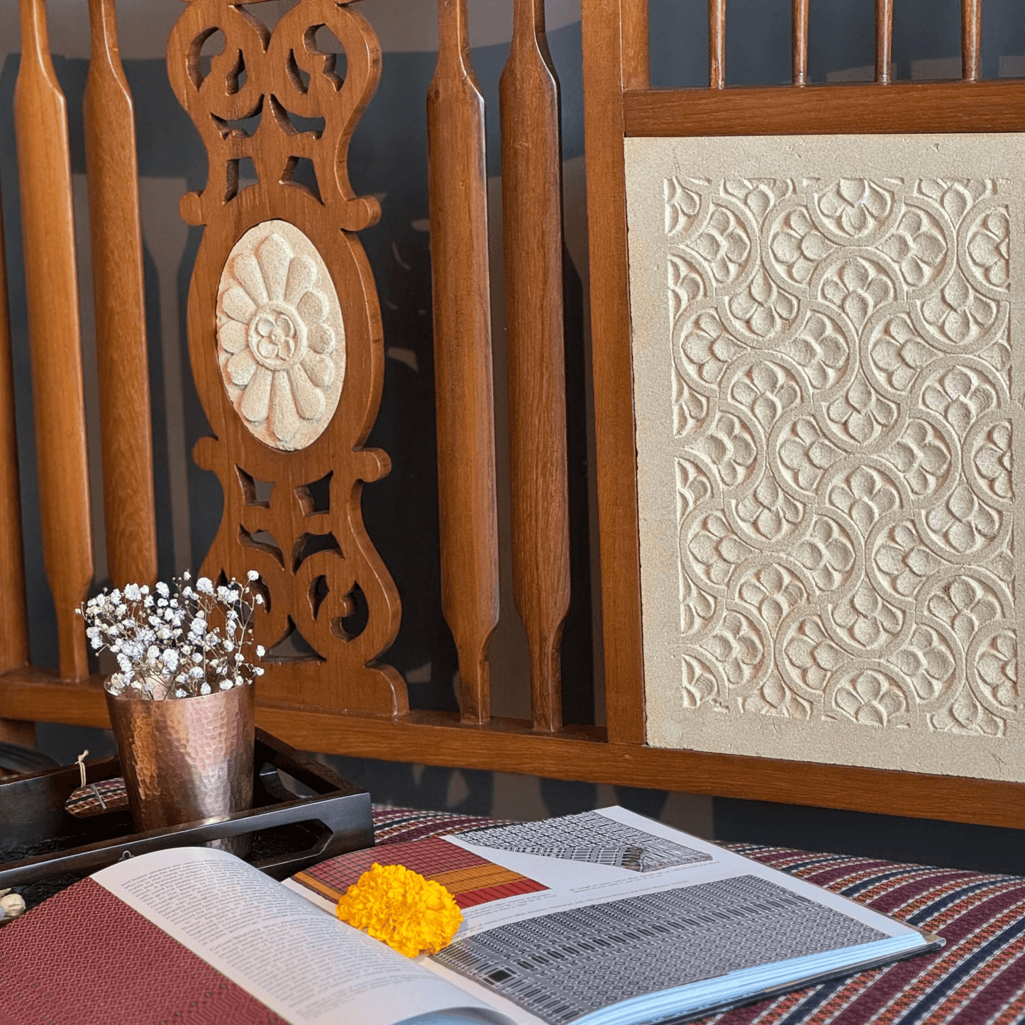 Antique Headboard Bench