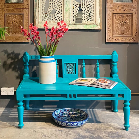 Antique Turquoise Bench