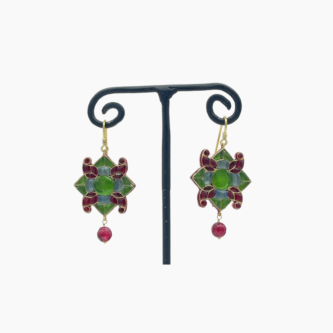 Ambri Mohar Kundan Earrings