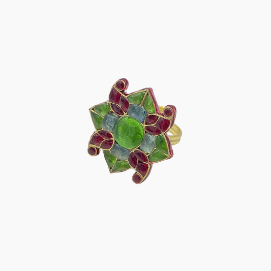 Ambri Mohar Kundan Ring