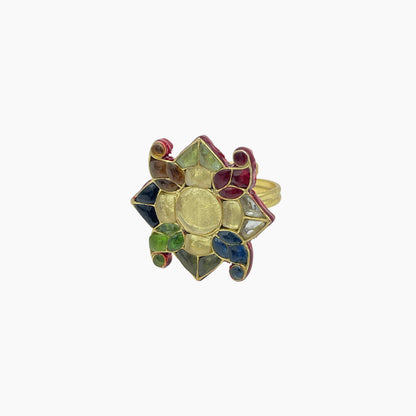 Ambri Mohar Kundan Ring